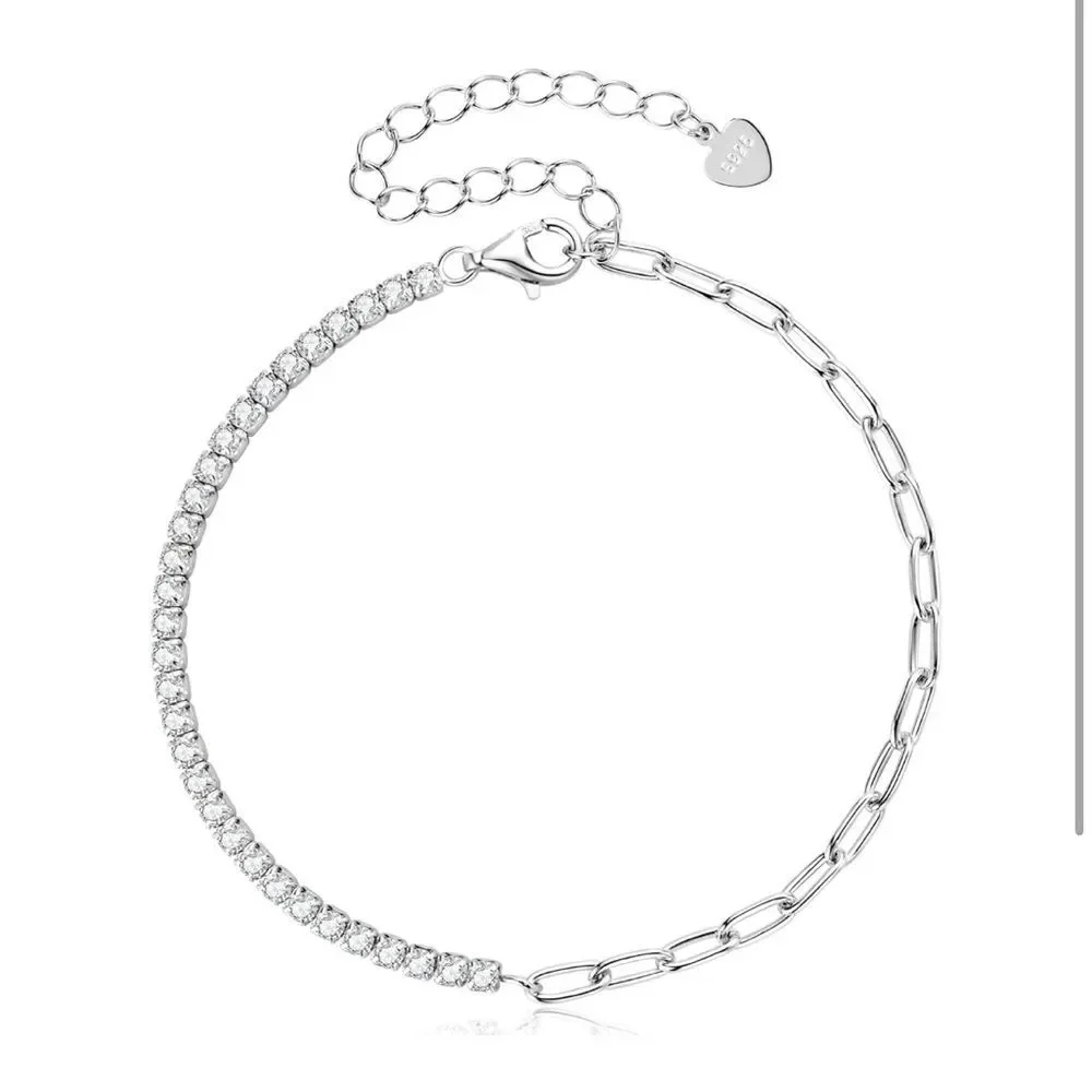 14k Diamond Chain Bracelet Trendy Elegance - Picture 7 of 11